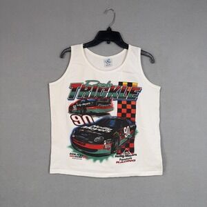 Vintage Dick Trickle Tank Top Womens Large 90 Graphic NASCAR Racing Cal Cru
